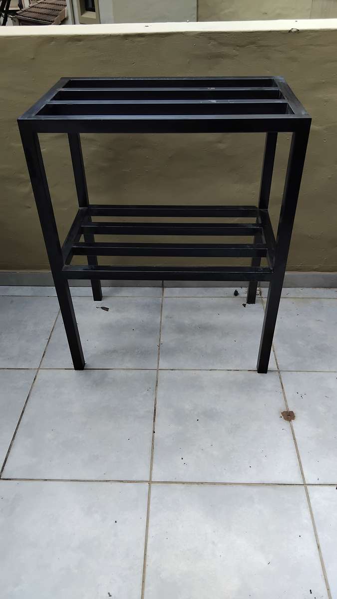 Large Black Galvanised Steel Table