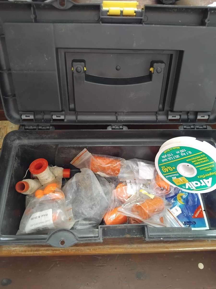 Fishing Tackle + Box + Glasses