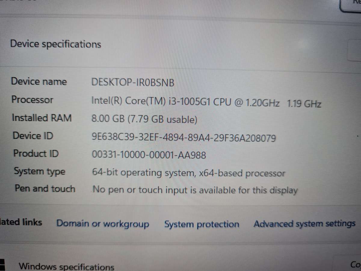 Acer Notebook -Core i3 10th gen - 8gb - 256gb ssd