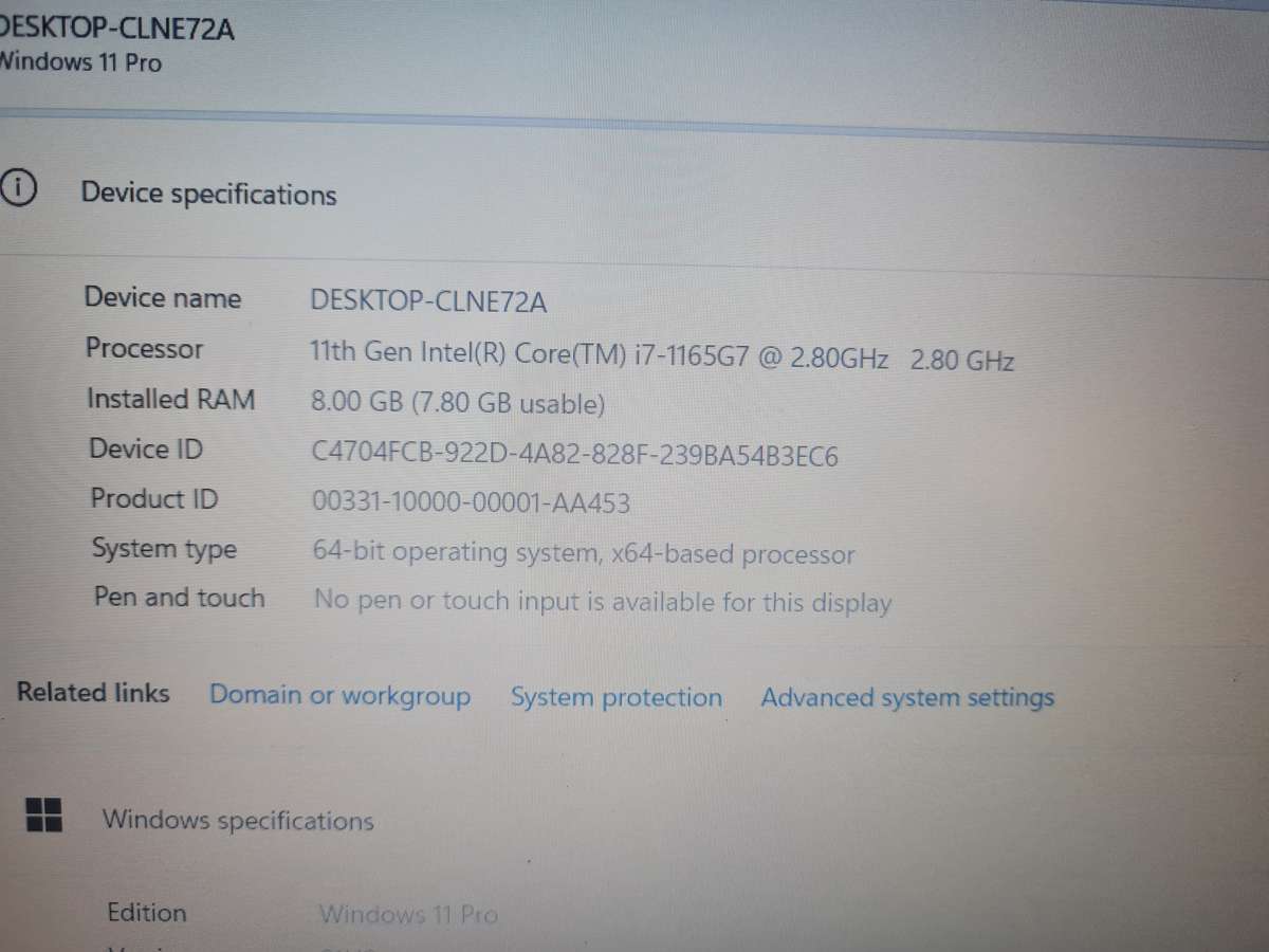 LENOVO IDEAPAD 3 11th GEN i7, 8GB RAM, 256GB SSD