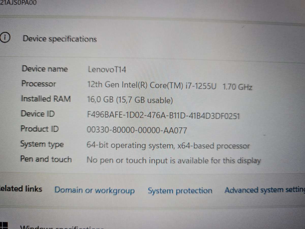 High Spec Thinkpad - i7 12th gen - 16gb - 512gb