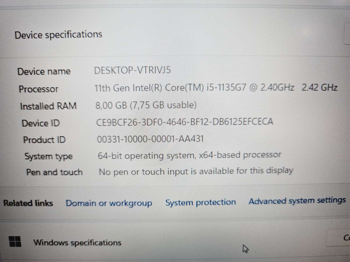 HP 15 - i5 11th gen - 8gb ram - 256gb nVme and 1tb hdd