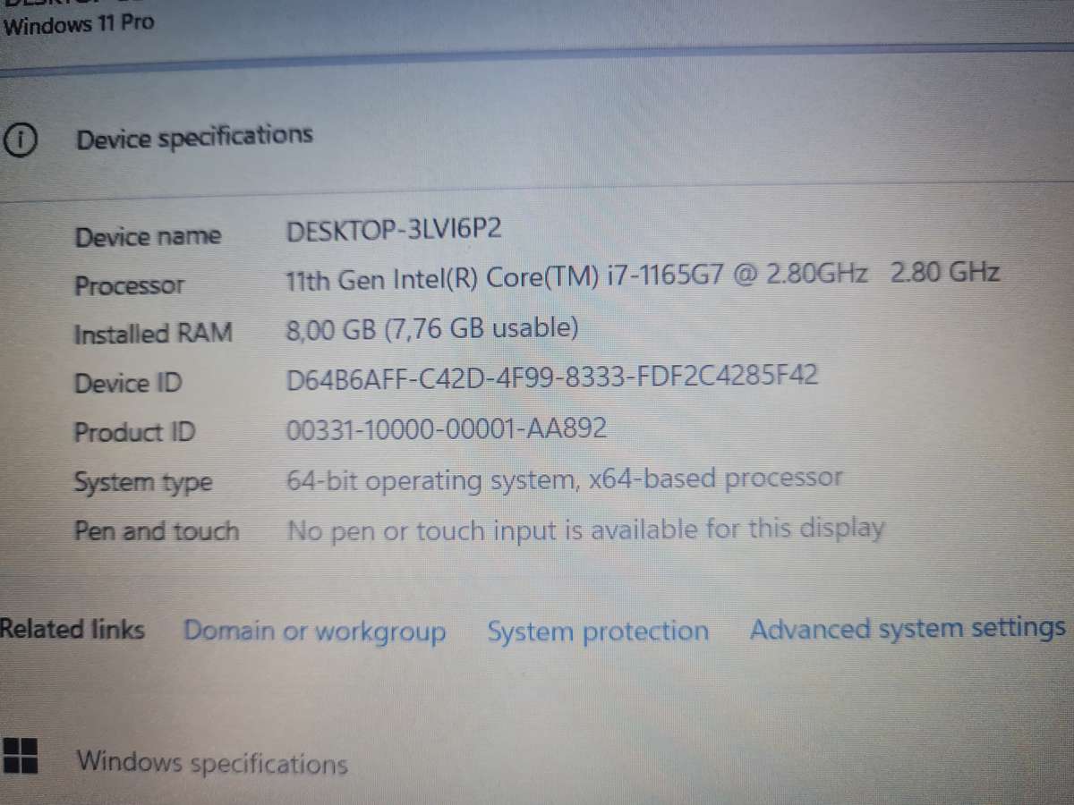 HP 15 - Core i7 11th gen - 8gb - 1tb hdd
