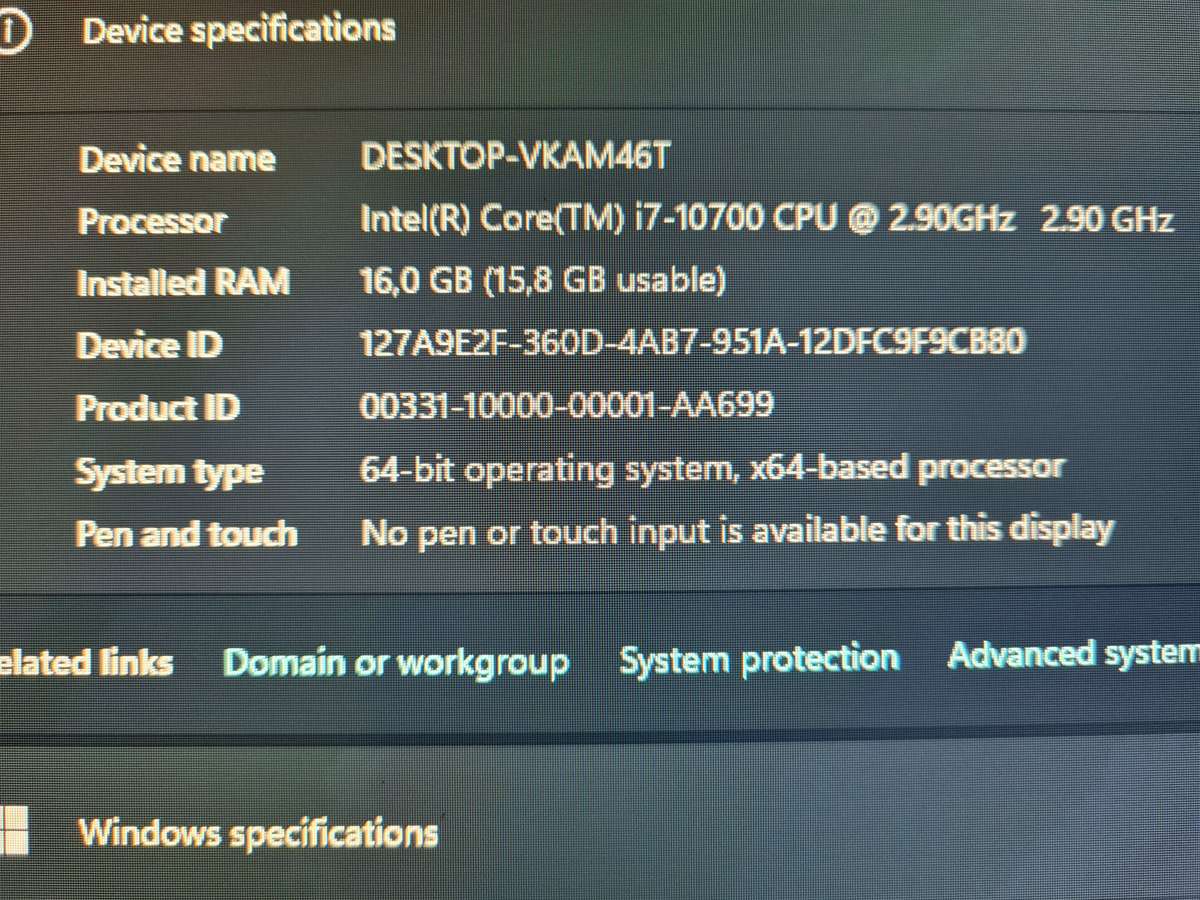 Tower - i7 10th + 16gb ram + 128gn ssd + 1tb hdd