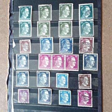 Second World War Adolf Hitler Stamps With Colour Variation