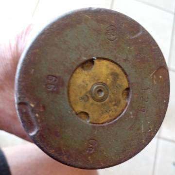 Three Brass Shell's - Size Idicated By Cigarette Box  - See Photo'a Of Back For Sizes
