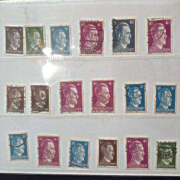 Second World War Adolf Hitler German Stamps With Colour Variaty