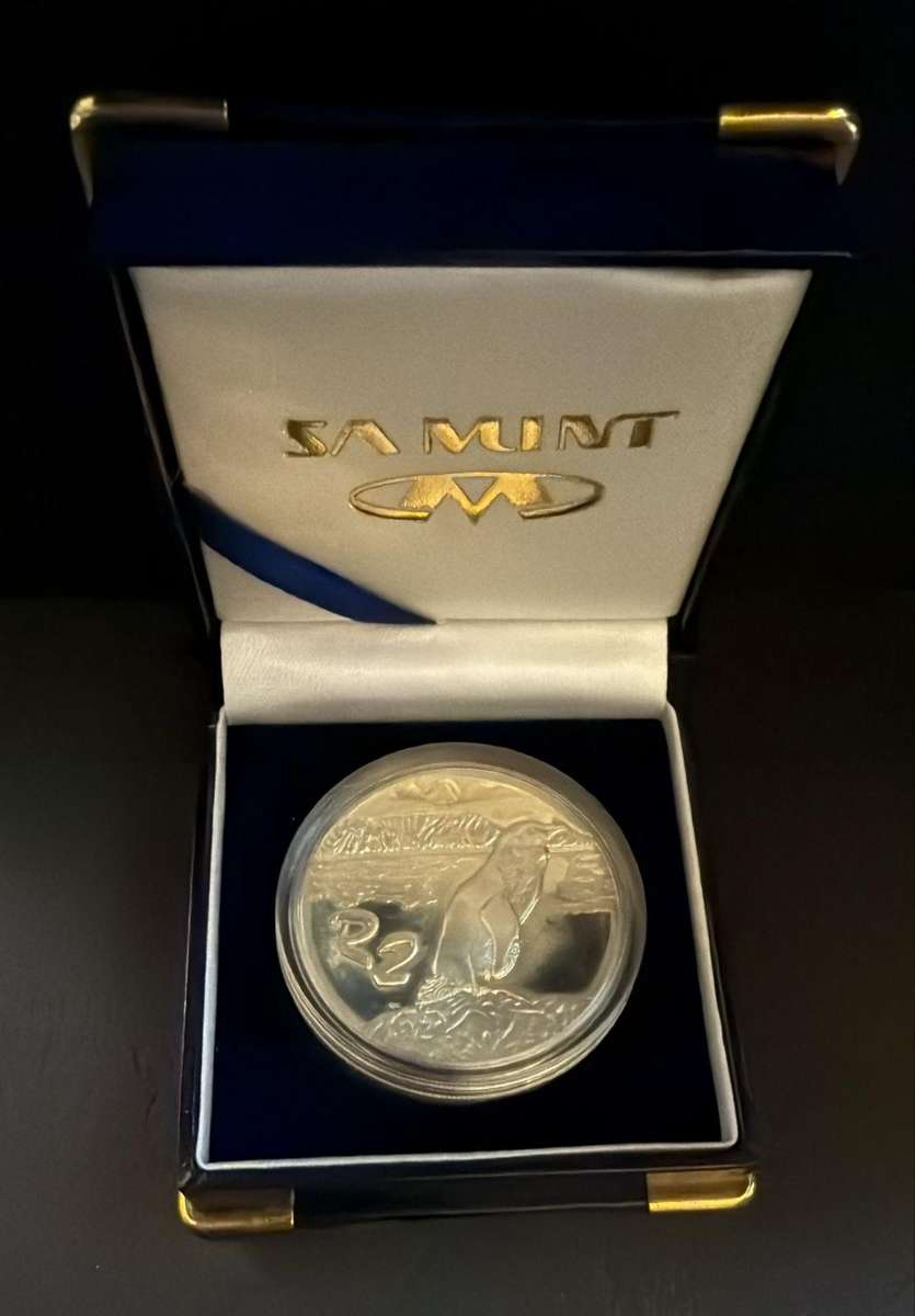 SILVER 1 OUNCE - Silver Proof R2 - Jackass Penguin - Mintage 2053