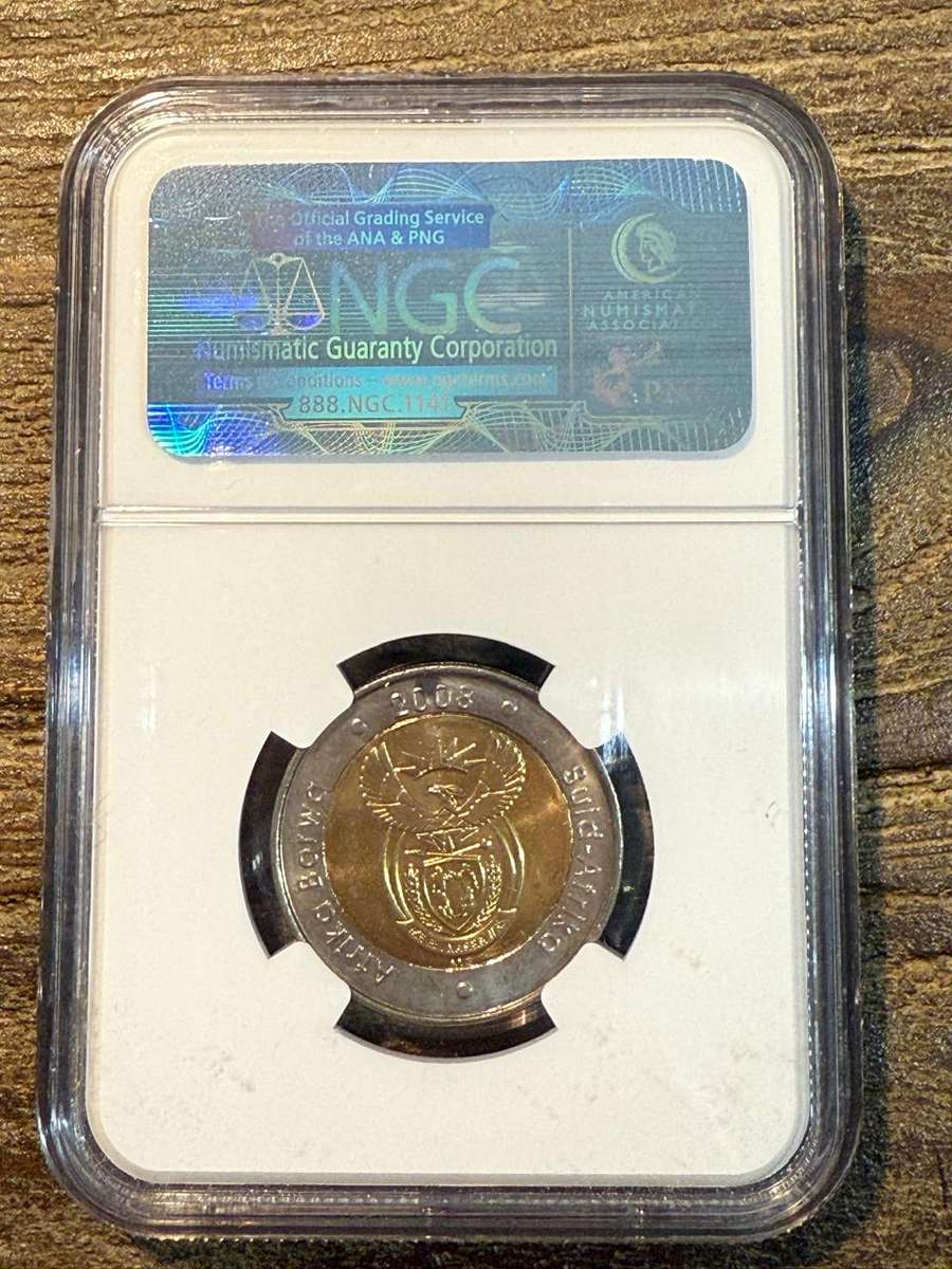 Mandela 90th Birthday R5 - NGC Colour label *** MS65