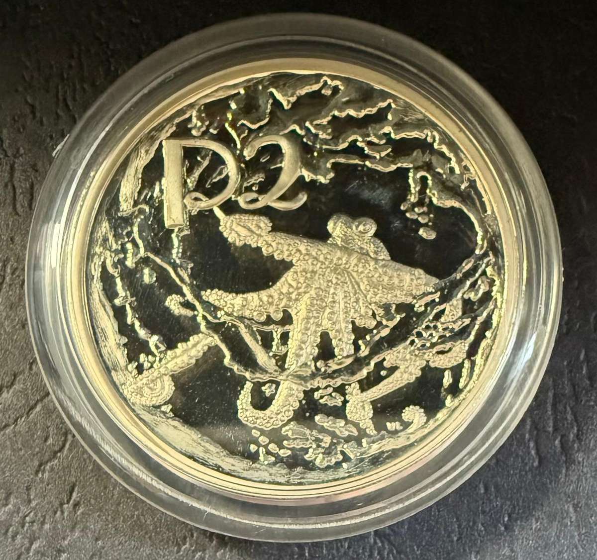 SILVER 1 OUNCE - Silver Proof R2 - The Common Octopus - Mintage 3344