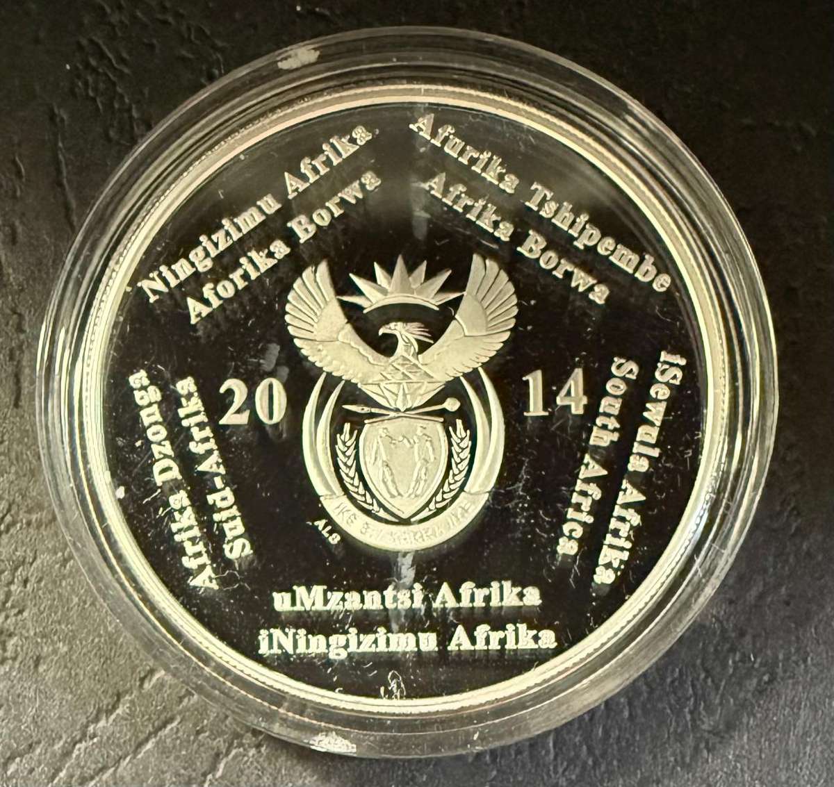 2014 - 20 Years of Democracy - Silver R2 Proof - in original SAM box