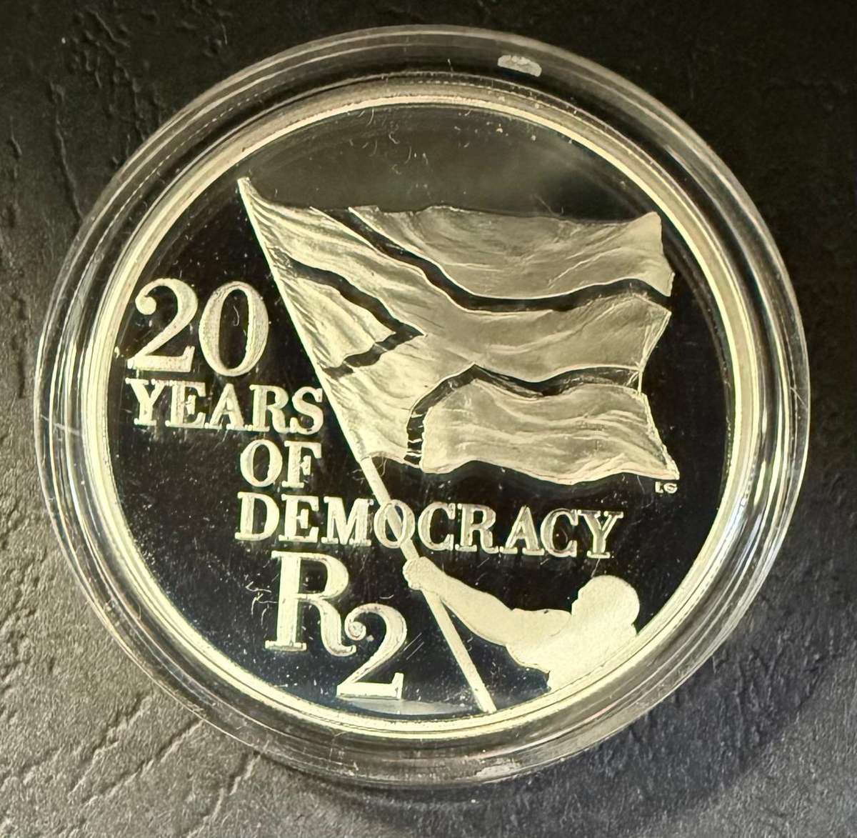 2014 - 20 Years of Democracy - Silver R2 Proof - in original SAM box