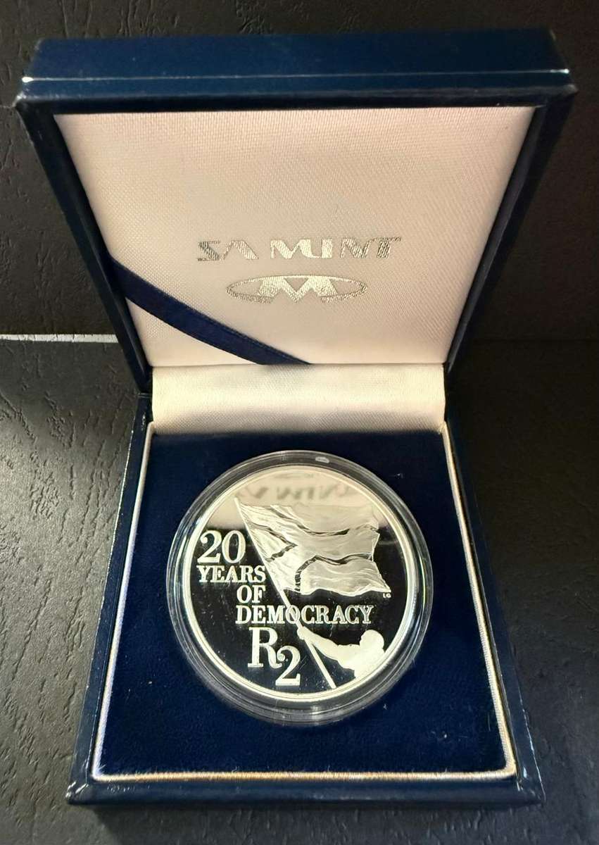 2014 - 20 Years of Democracy - Silver R2 Proof - in original SAM box