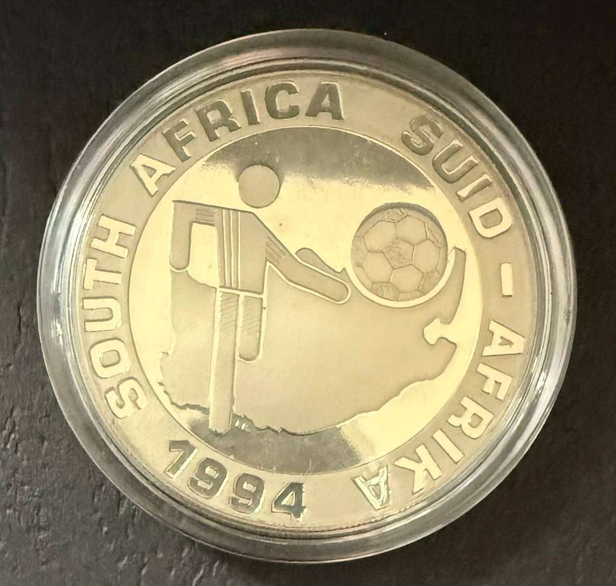 SILVER 1 OUNCE - 1994 Silver Proof R2 Soccer World Cup - Mintage 3210