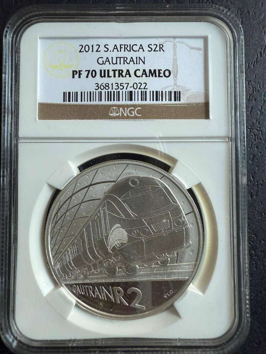 Silver R2 - 2012  GAUTRAIN * Highest Grade PF70 UC *- the perfect coin