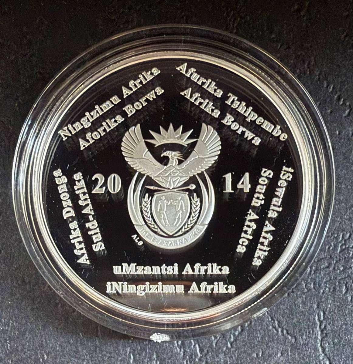 2014 - 20 Years of Democracy - Silver R2 Proof - in original SAM box, with COA