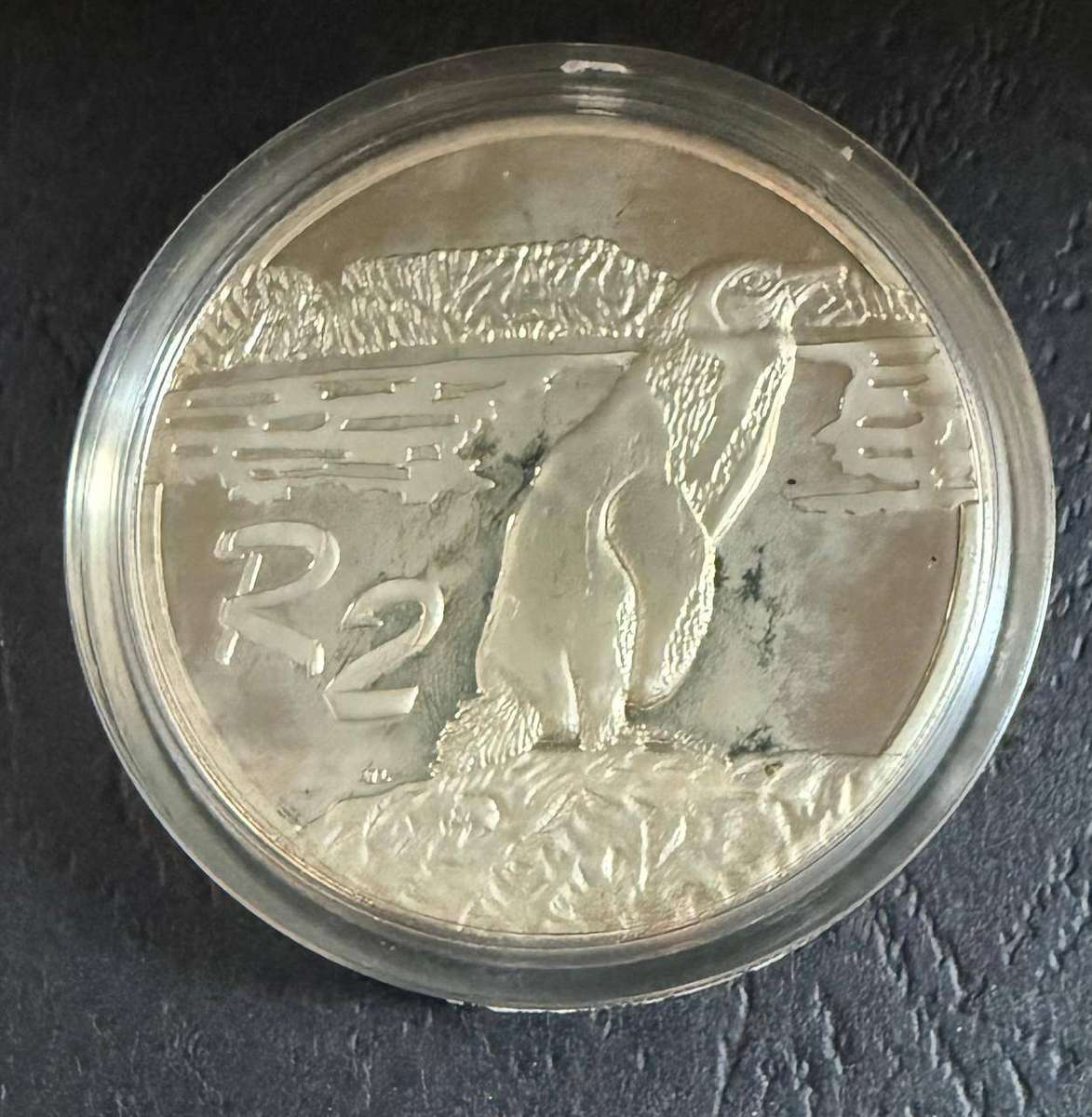 SILVER 1 OUNCE - Silver Proof R2 - Jackass Penguin - Mintage 2053 - with COA