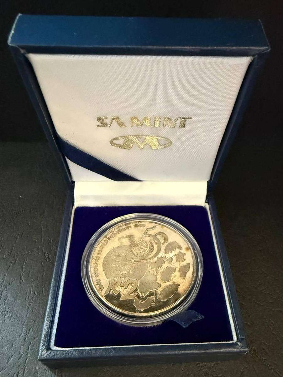 SILVER R2 (1 OUNCE) - 1995 Silver Proof Crown UNITED NATIONS 50TH ANNIVERSARY - Mintage 1412