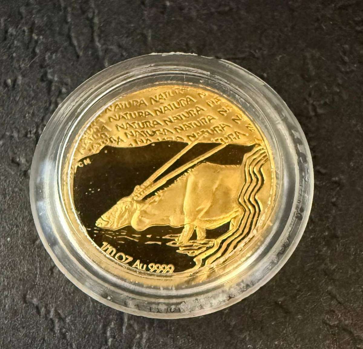 Gold 24ct Tenth oz R10 - Natura Proof Coin - Oryx - The Prince of the Kalahari 2001 - Mintage 1512
