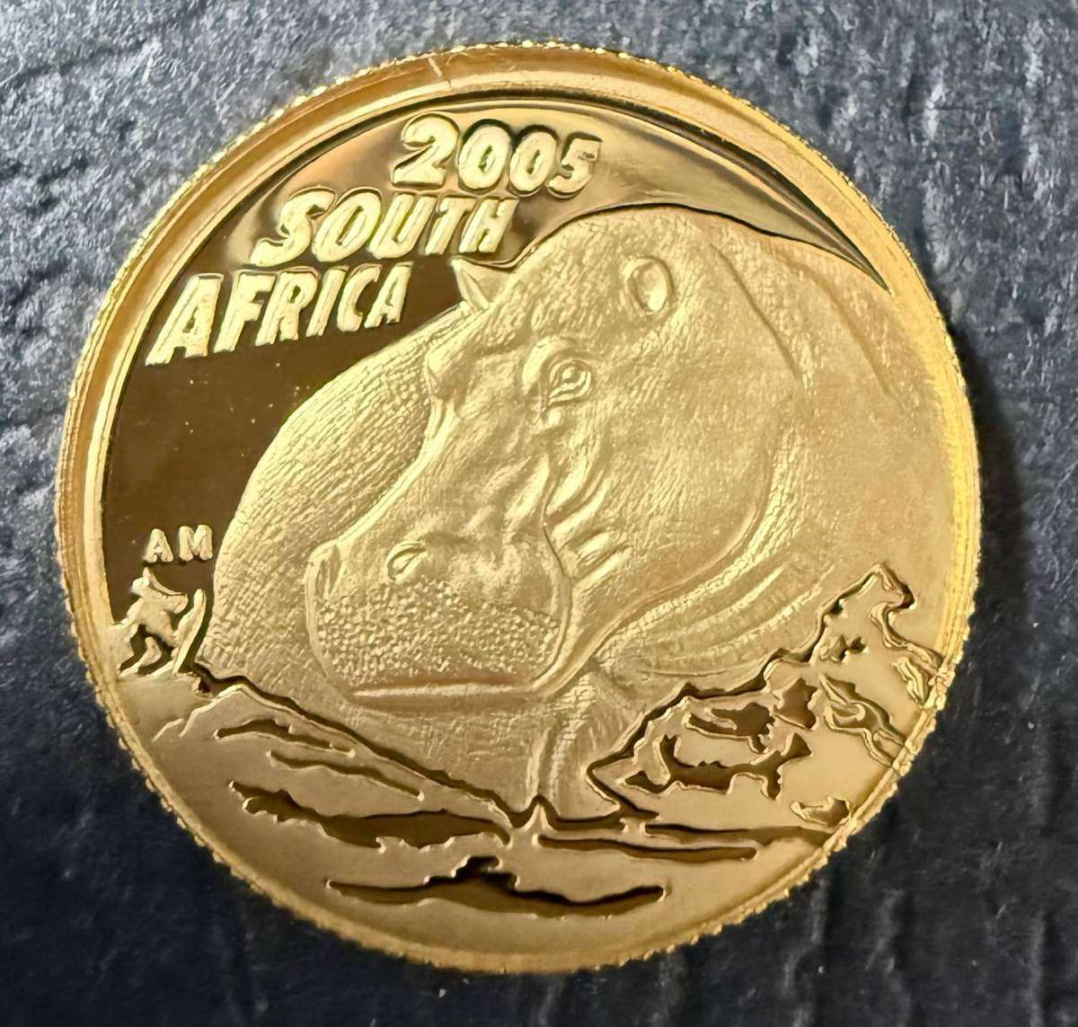 Gold 24ct Tenth oz R10 - Natura Proof Coin - Hippopotamus 2005 - low mintage only 953