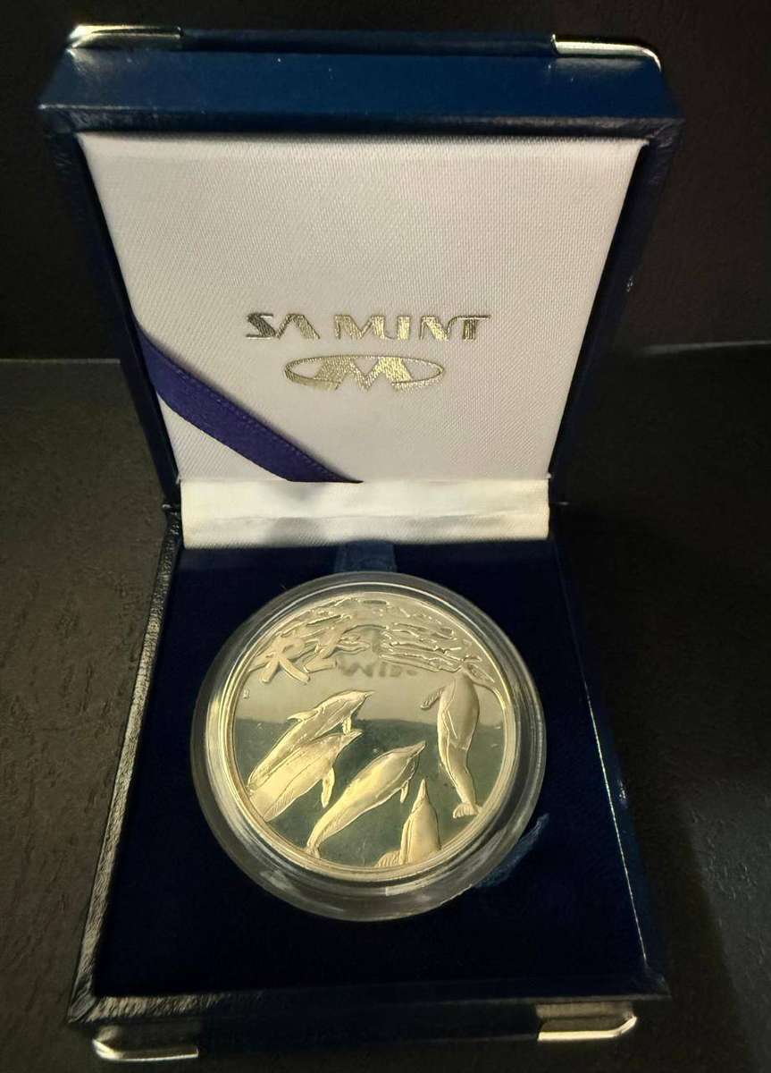 SILVER 1 OUNCE - Silver Proof R2 DOLPHINS - Mintage 2987