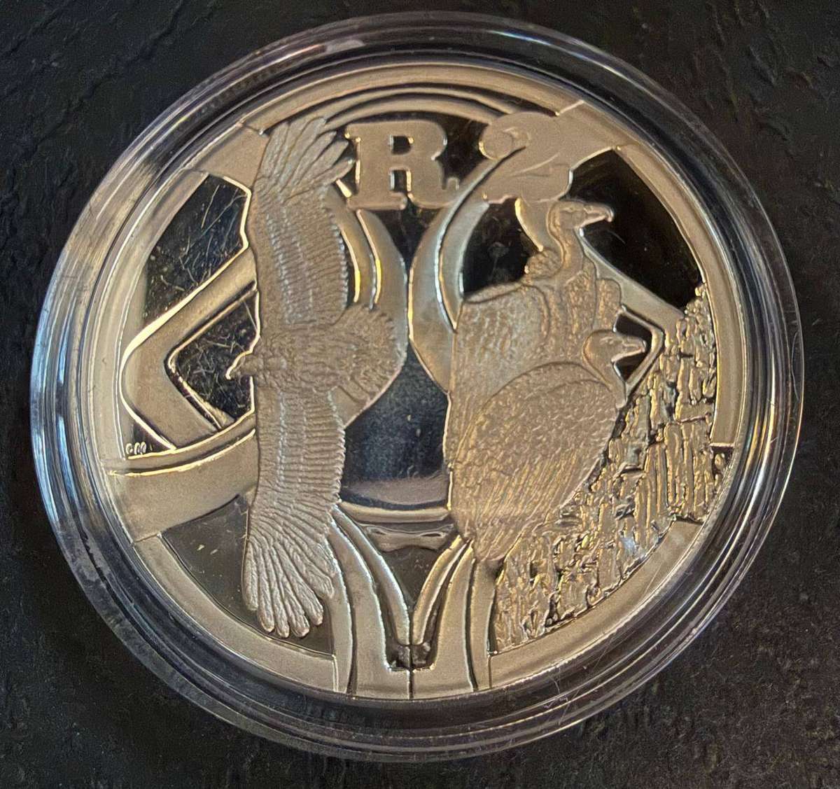 SILVER 1 OUNCE - Silver Proof R2 - The African Vultures - Mintage 1505