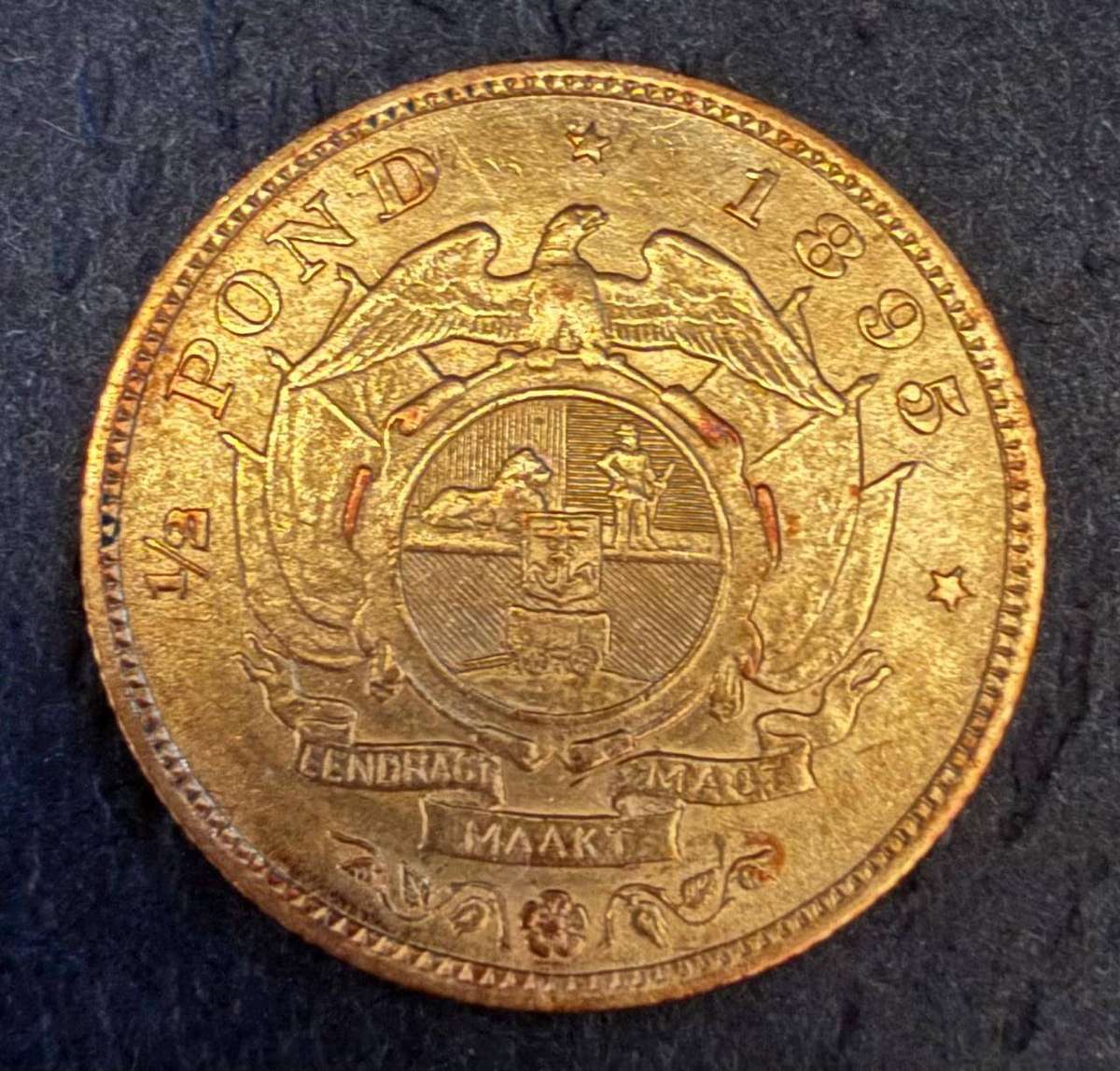 Gold 1895 Half Pond - AU condition in our opinion ! - please judge pics for yourself