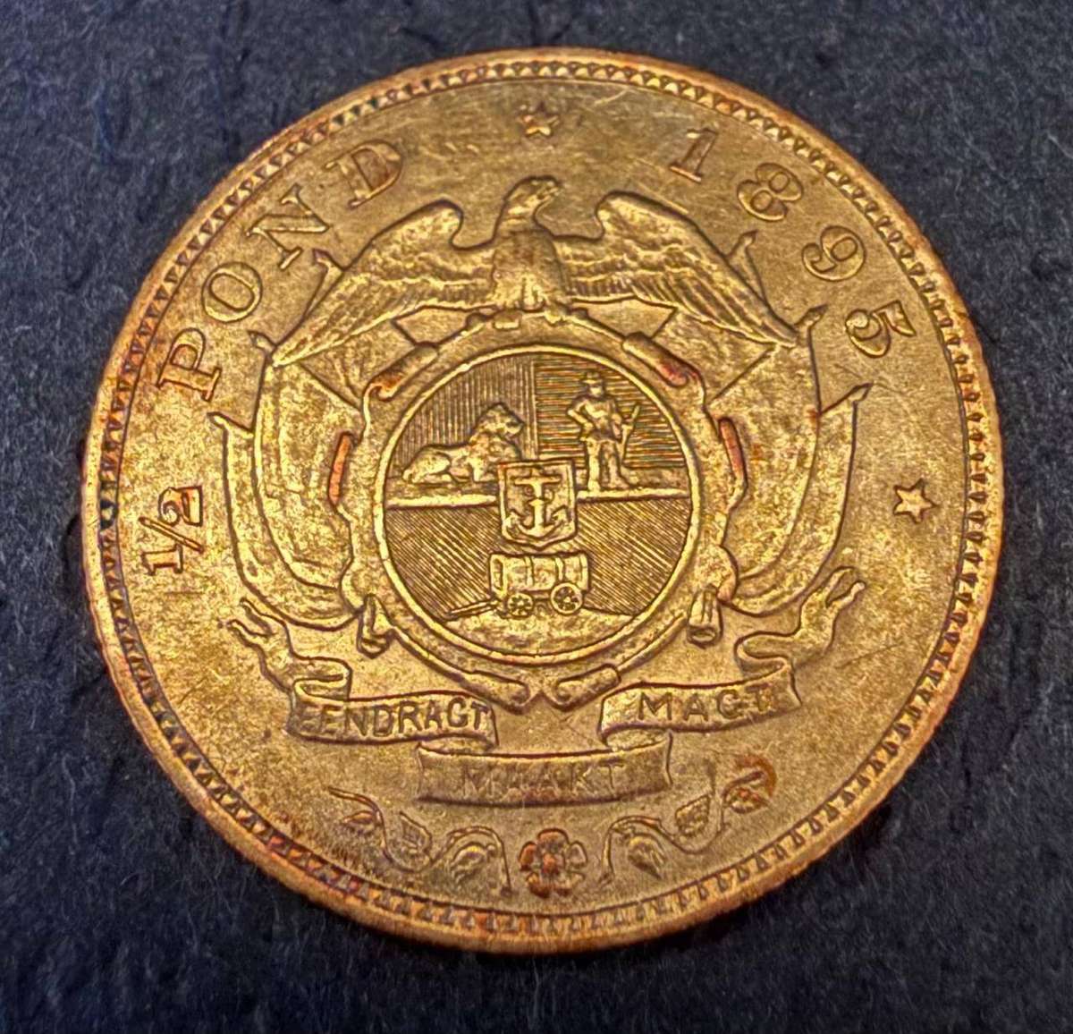 Gold 1895 Half Pond - AU condition in our opinion ! - please judge pics for yourself
