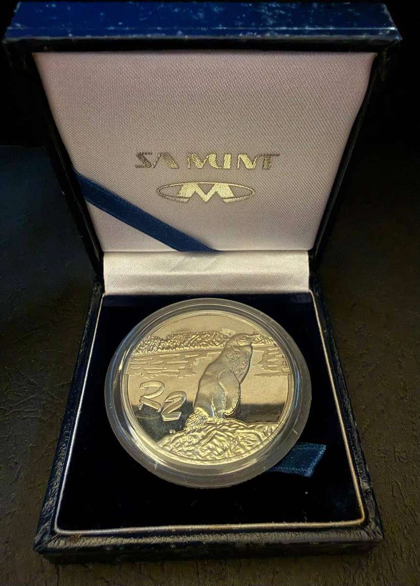 SILVER 1 OUNCE - Silver Proof R2 - Jackass Penguin - Mintage 2053