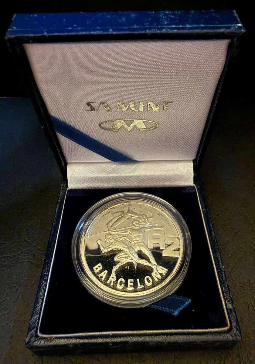 SILVER 1 OUNCE - Silver Proof R2 Barcelona Olympics - Mintage 14853