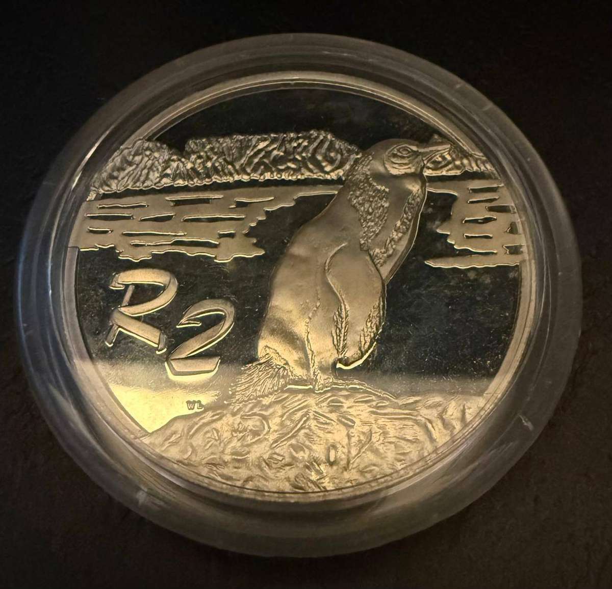 SILVER 1 OUNCE - Silver Proof R2 - Jackass Penguin - Mintage 2053