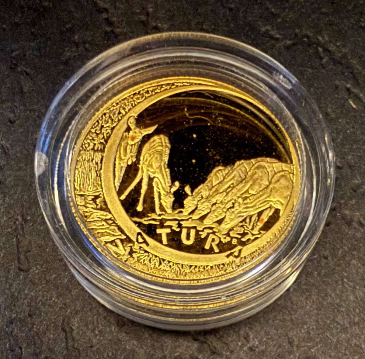 Gold 24ct Tenth oz R10 - Natura Proof Coin - Kudu - King of the Antelopes 1999 - Mintage only 2838