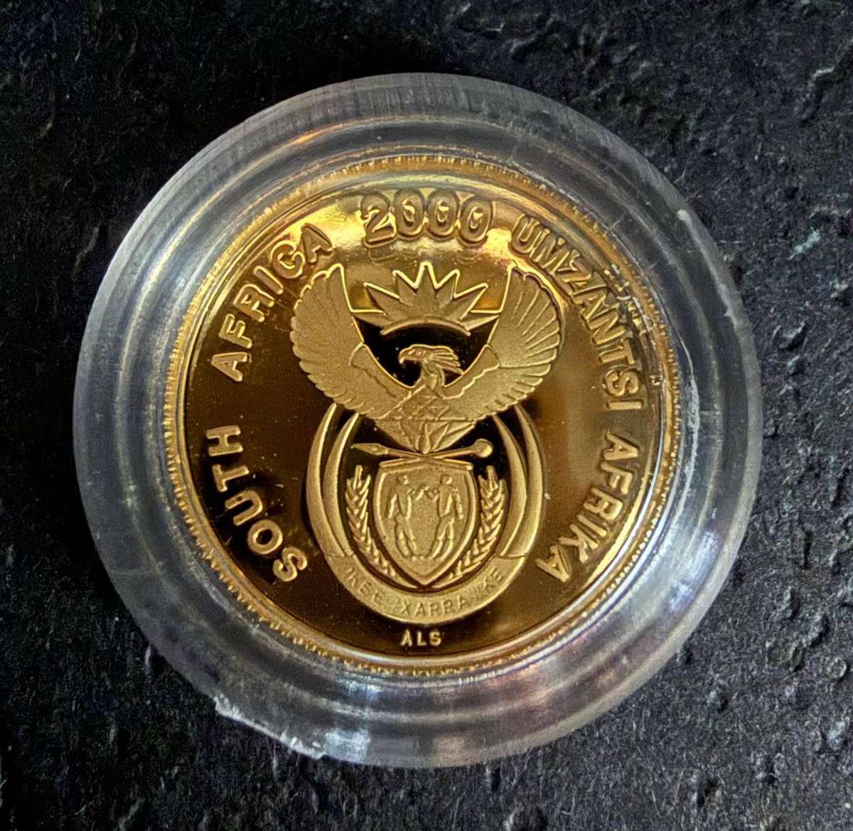 Gold R1 Proof 1/10 ounce - Xhosa Nation Coat of Arms Set -bid PER COIN -winner takes BOTH coins