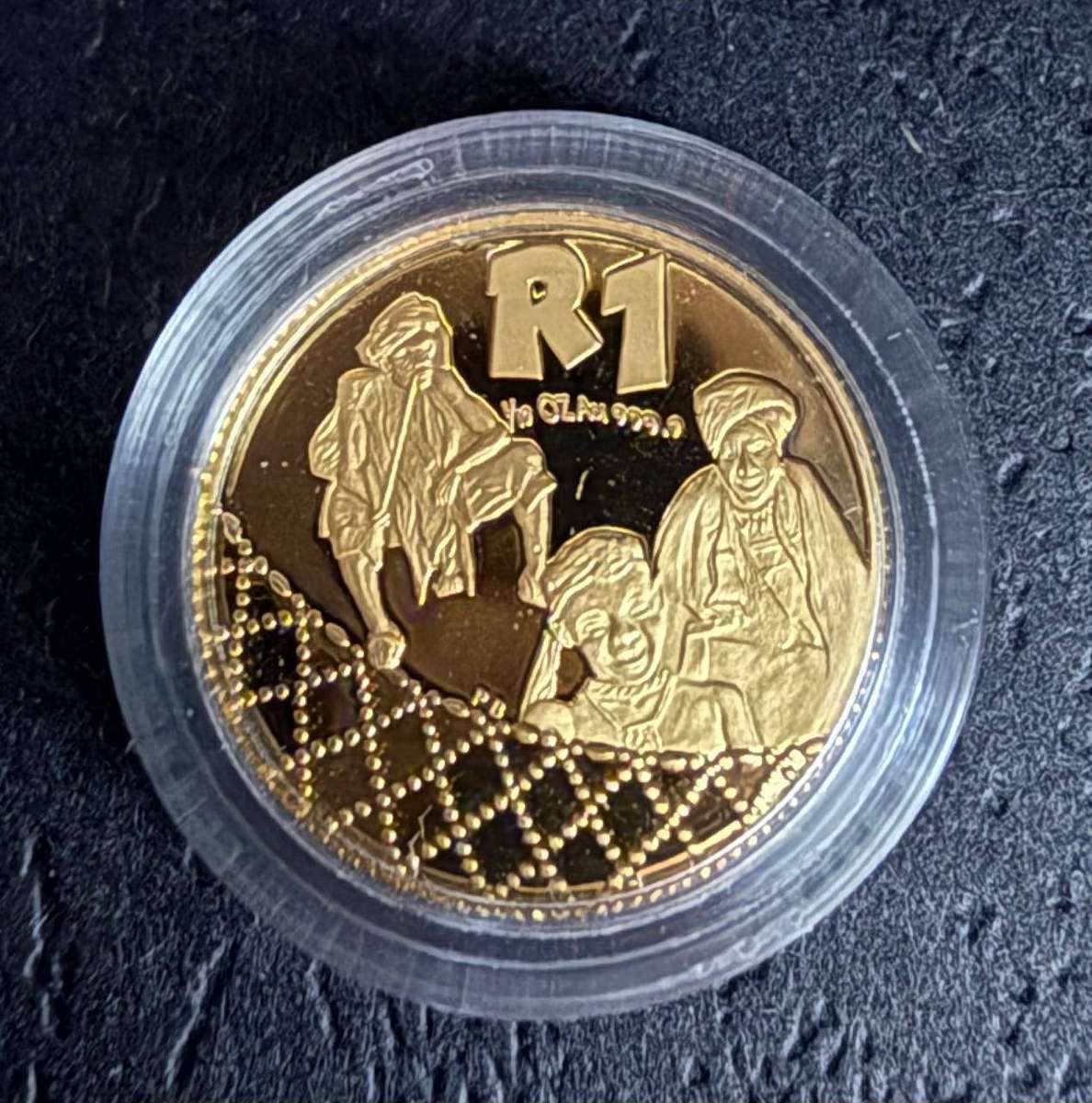 Gold R1 Proof 1/10 ounce - Xhosa Nation Coat of Arms Set -bid PER COIN -winner takes BOTH coins