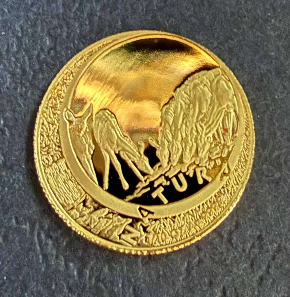 Gold 24ct Tenth oz R10 - Natura Proof Coin - Kudu - King of the Antelopes 1999 - Mintage only 2838