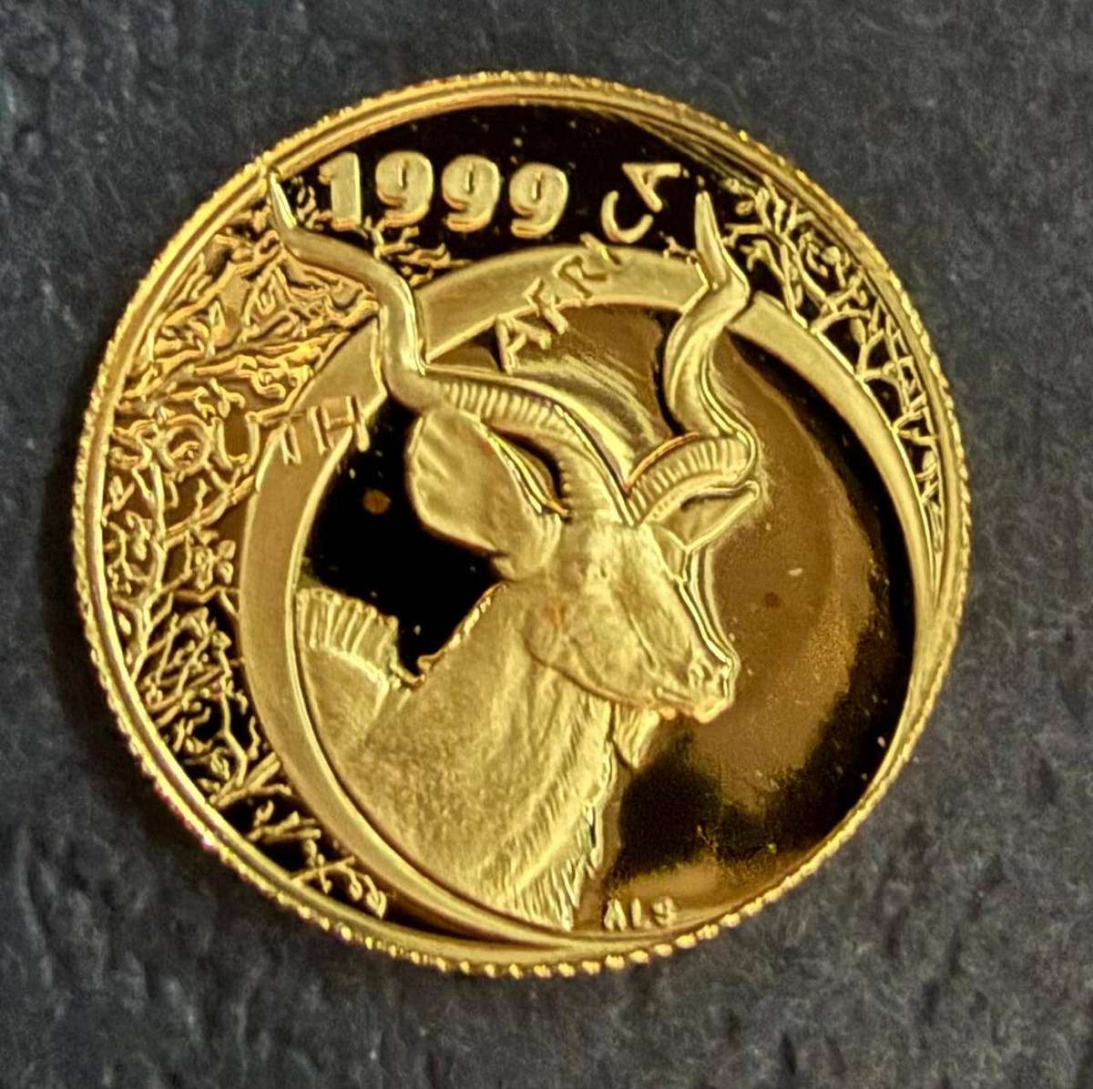 Gold 24ct Tenth oz R10 - Natura Proof Coin - Kudu - King of the Antelopes 1999 - Mintage only 2838