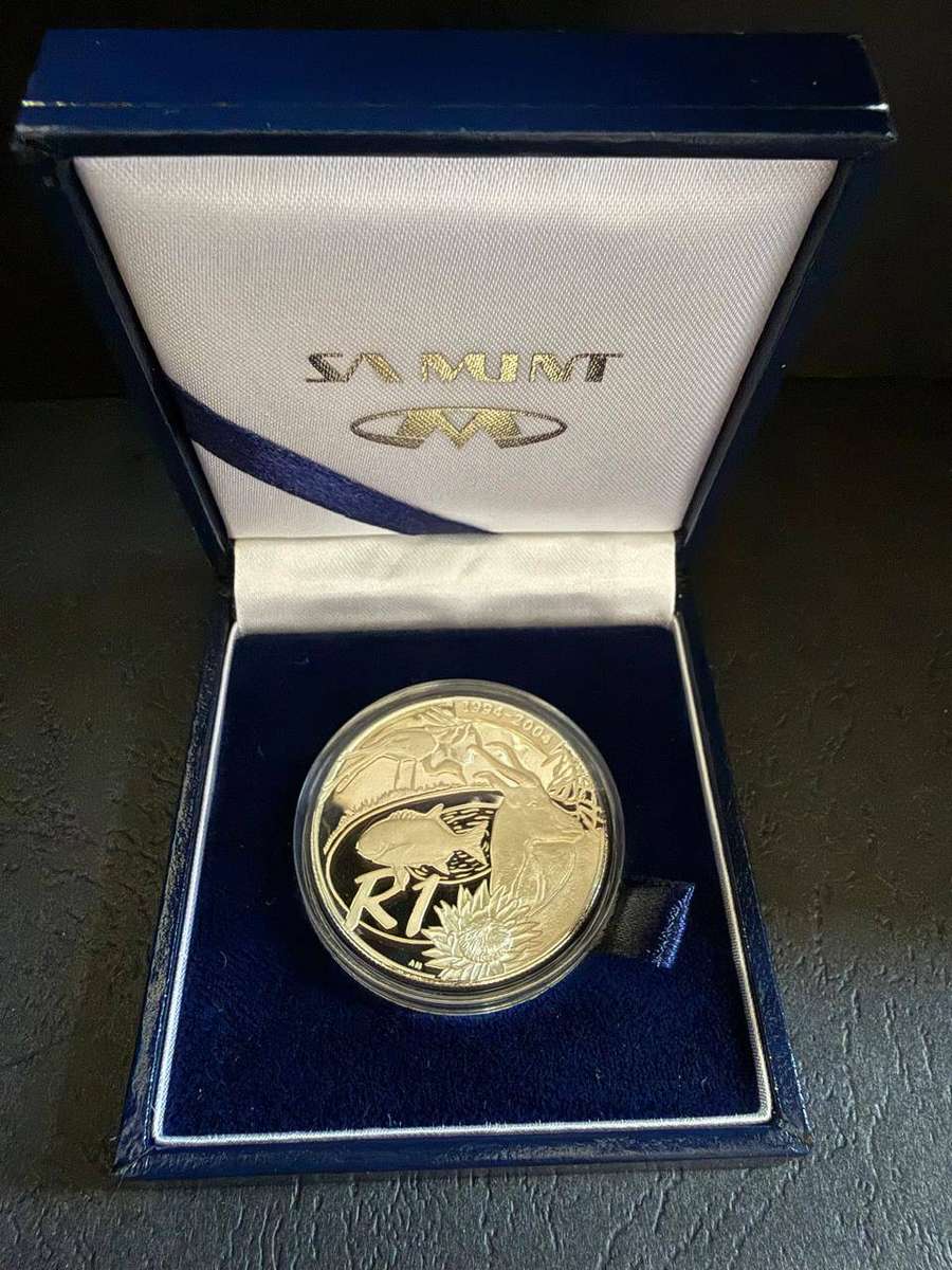 Silver R1 Proof - Democracy 2004 - "10 Year Anniversary of a Democratic SA" - mintage of  only 1530