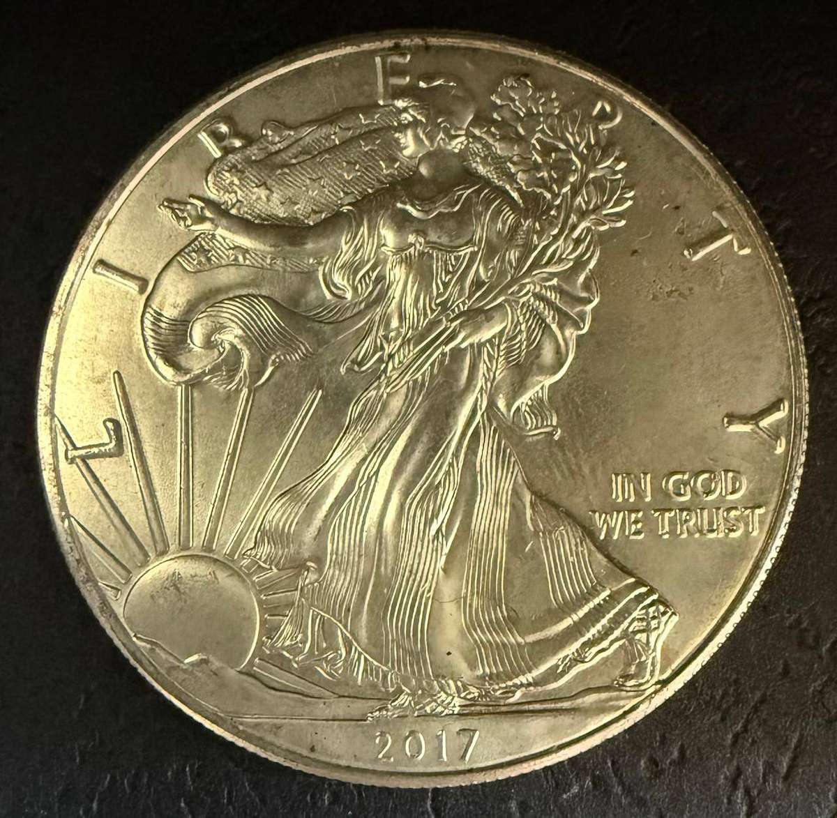 Silver Dollar 1 Ounce American 1987 Walking Liberty BALD EAGLE