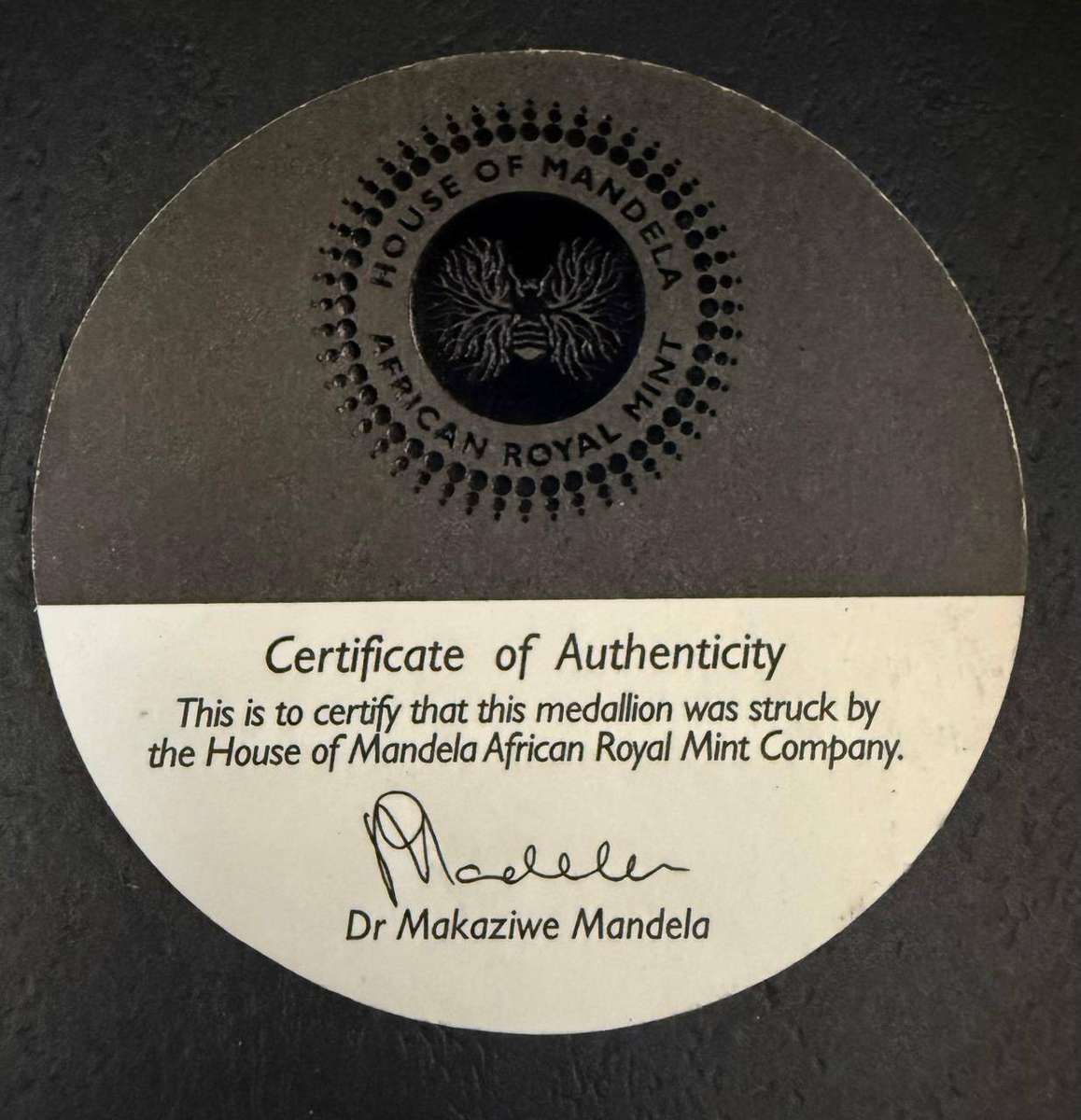 Silver 1 Oz - House of Mandela 2013 95th Birthday Medallion - in unique hexagon shaped display case