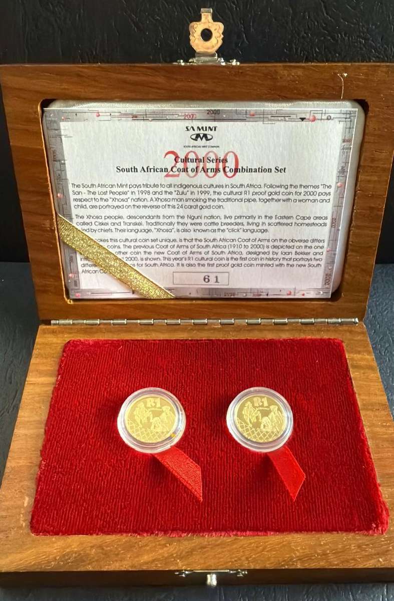 Gold R1 Proof 1/10 ounce - The Xhosa Nation Coat of Arms Combination Set - Low Mintage of only 258