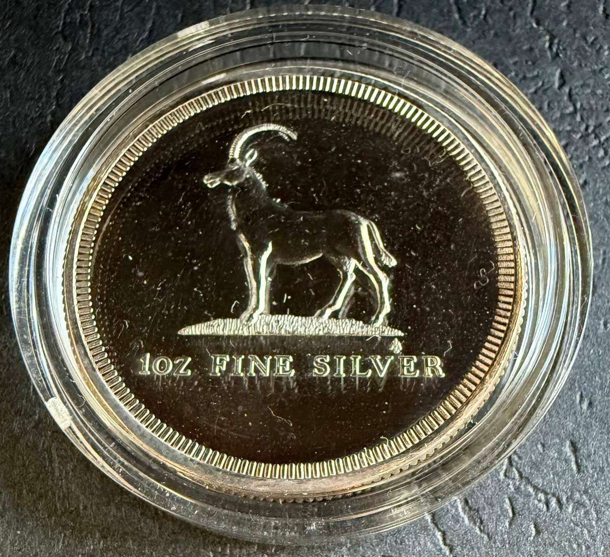 1 Oz Fine Silver - Livingstone Mint - Rhodesia - 1975