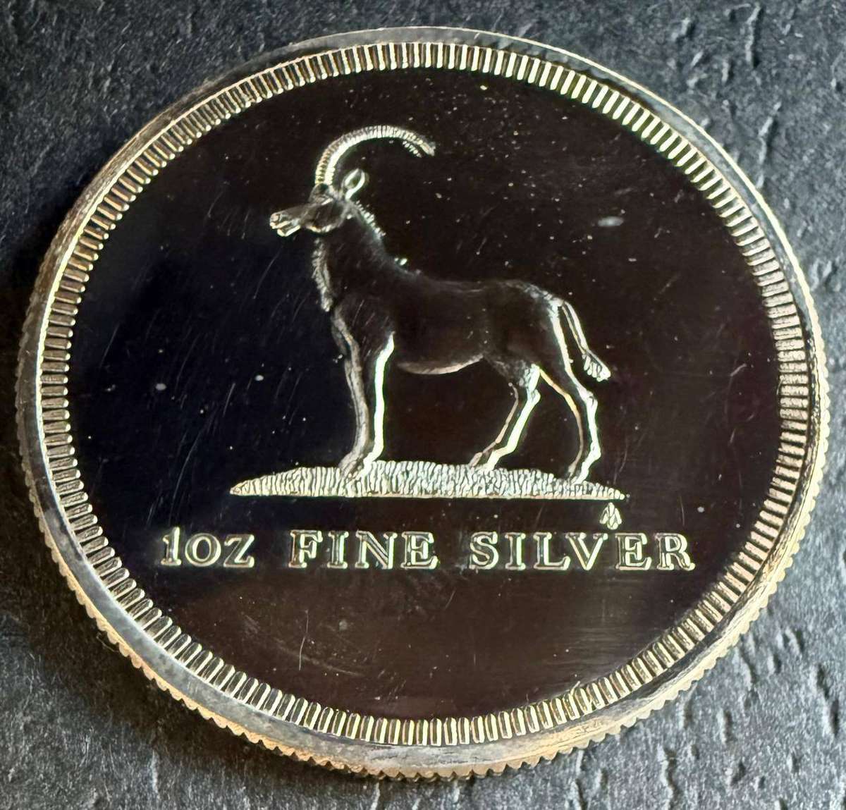 1 Oz Fine Silver - Livingstone Mint - Rhodesia - 1975