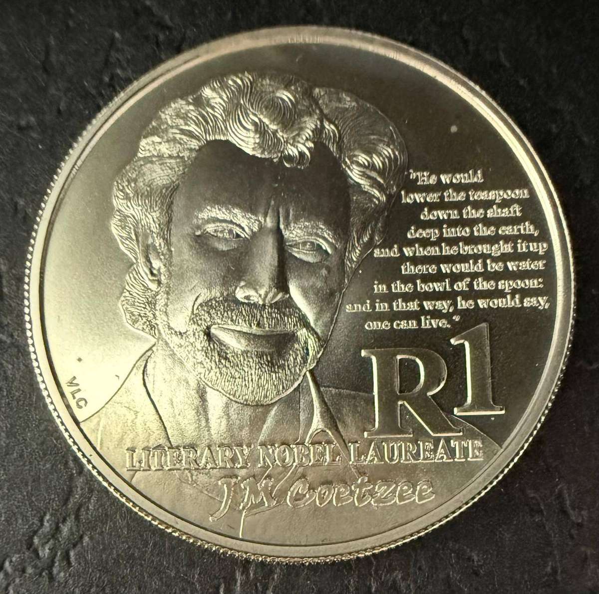 Silver R1 Unc- 2011 JM Coetzee - Nobel Laureate - in velvet SAM pouch - includes COA - 2 available