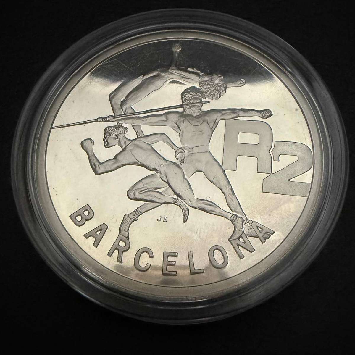 SILVER 1 OUNCE - Silver Proof R2 Barcelona Olympics - Mintage 14853