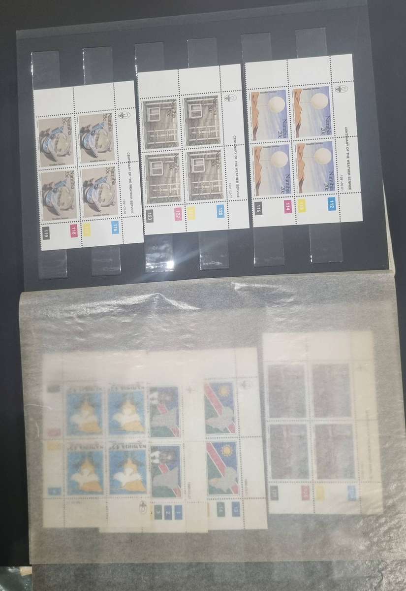 RSA, Homelands, SWA and Namibia. Medium stock book MNH, used, cylinder blocks and mini sheets.