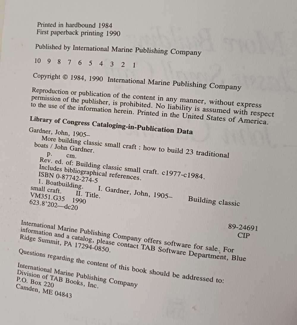 More Building Classic Small Craft (Boatbuilding)