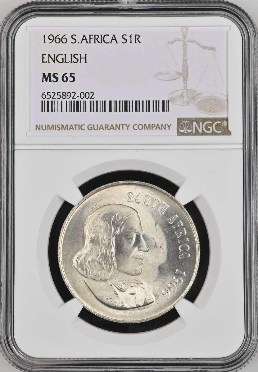 S. Africa: 1966 English Silver R1 NGC Certified MS65