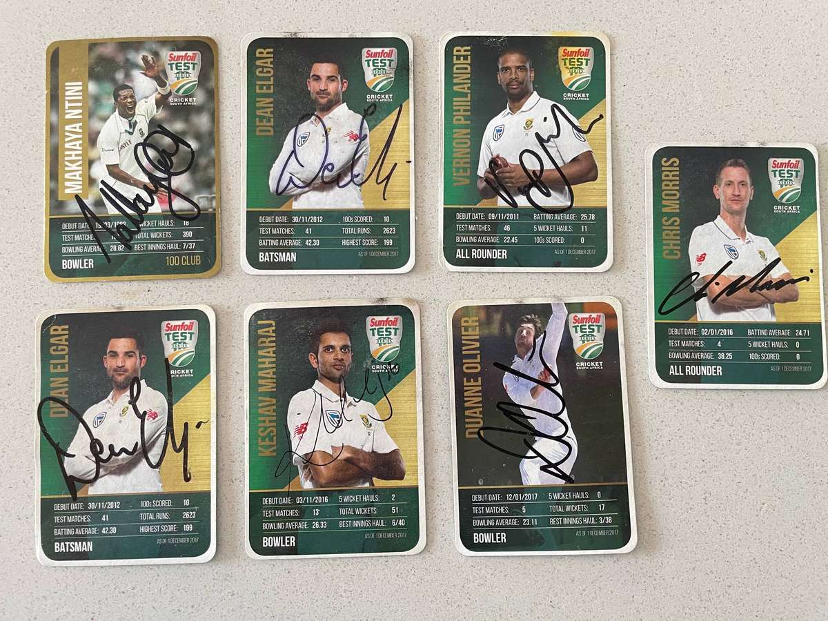 Signed Proteas Cricket Cards