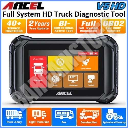 Ancel V5 HD Truck Diagnostic Tool with Special Functions, Bi-directional Control and DPF