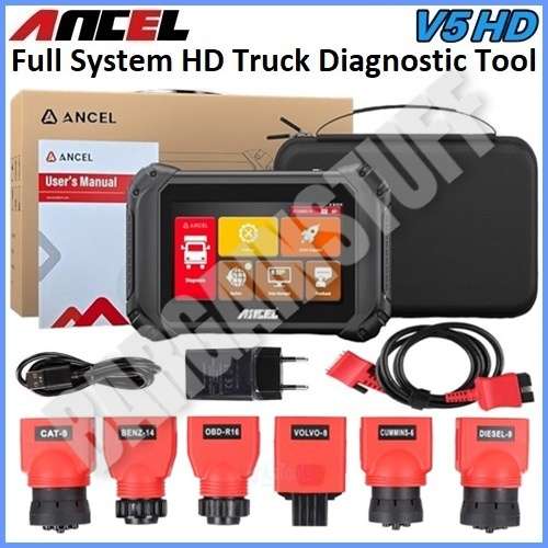 Ancel V5 HD Truck Diagnostic Tool with Special Functions, Bi-directional Control and DPF